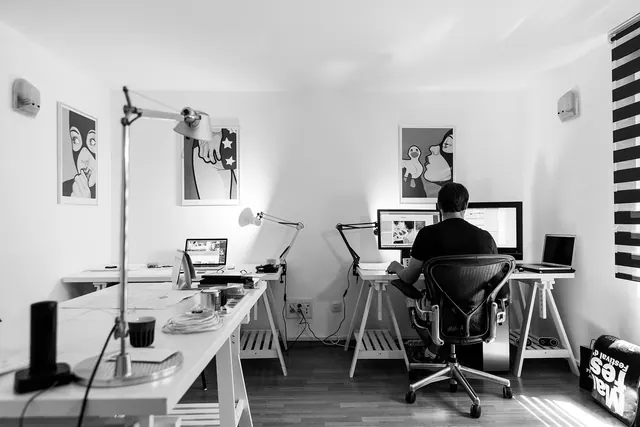office, work, desk, computer, workplace, indoor, business, home office, designer, web developer, gray business, gray computer, gray office, gray home, gray laptop, gray work, gray. How to hire reliable staff for a web design agency